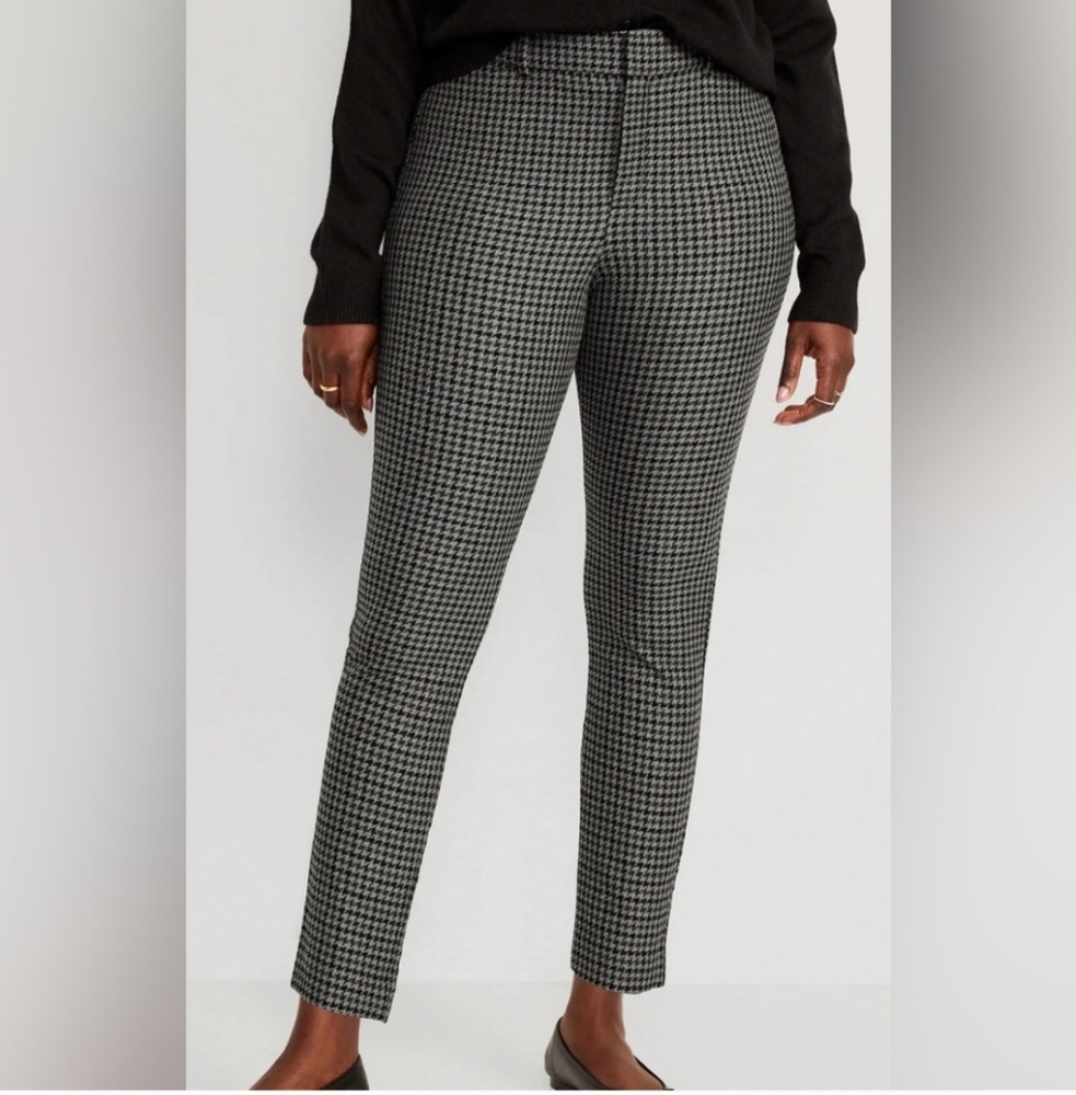 Old Navy Pixie Pants Size 0 Gray Houndstooth - image 2